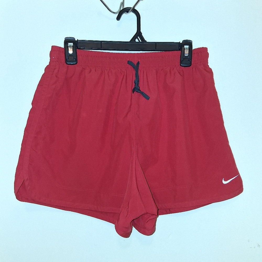 Nike Women's Red Dri-Fit Athletic Shorts,Size Medium